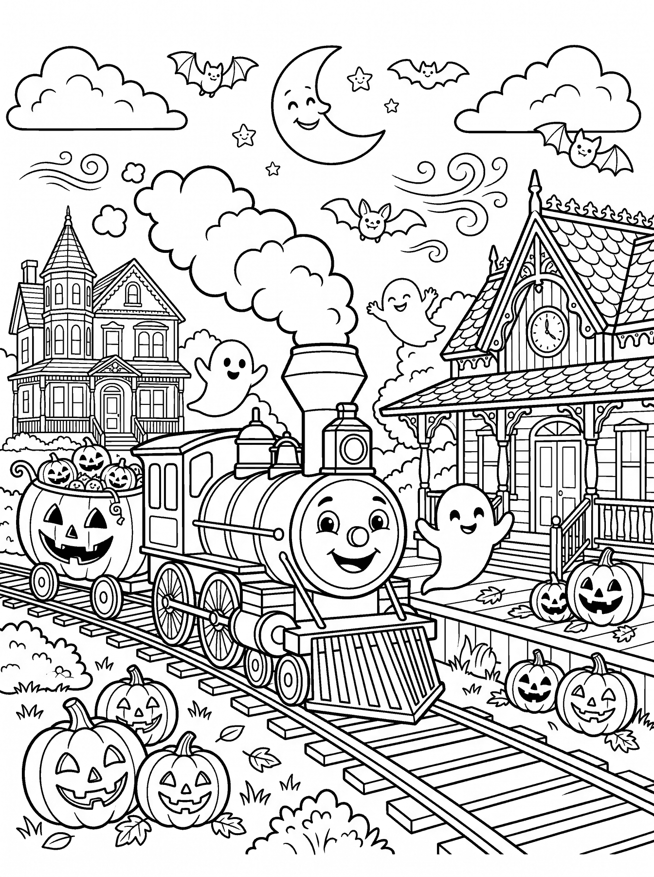 The Spooky Bon Air Express — Midlothian Weekly printable coloring page