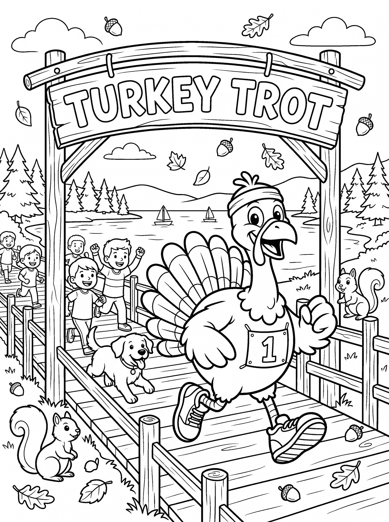 Swift Creek Turkey Trot & Trail Run — Midlothian Weekly printable coloring page
